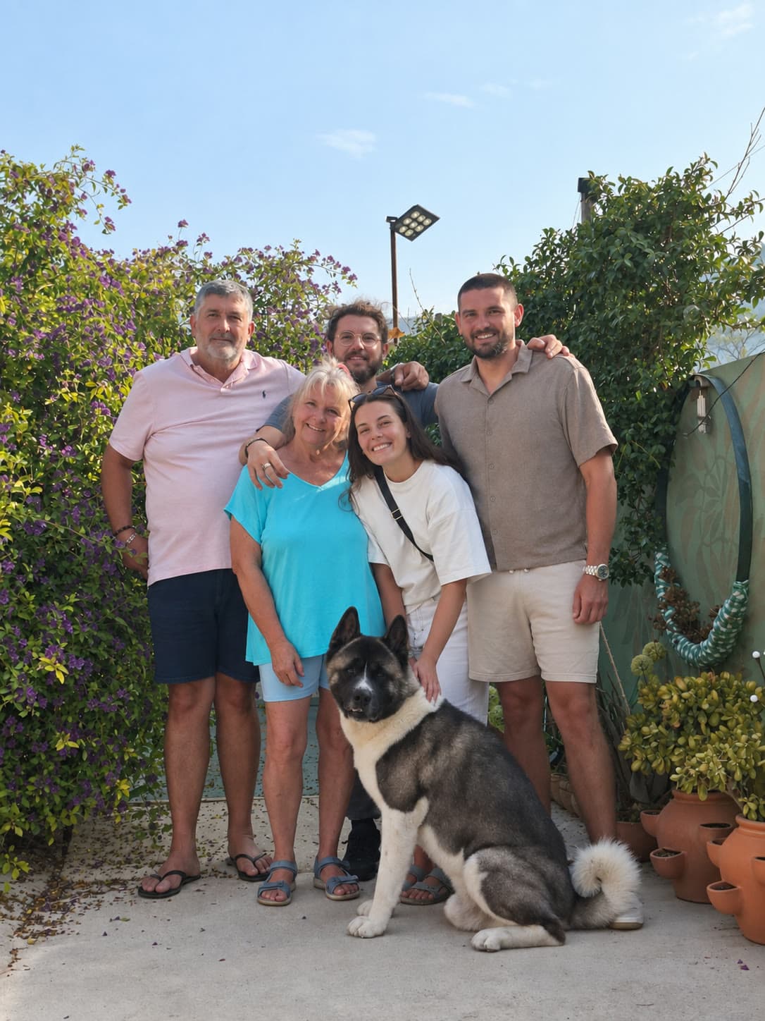 Mikki's family together in the garden