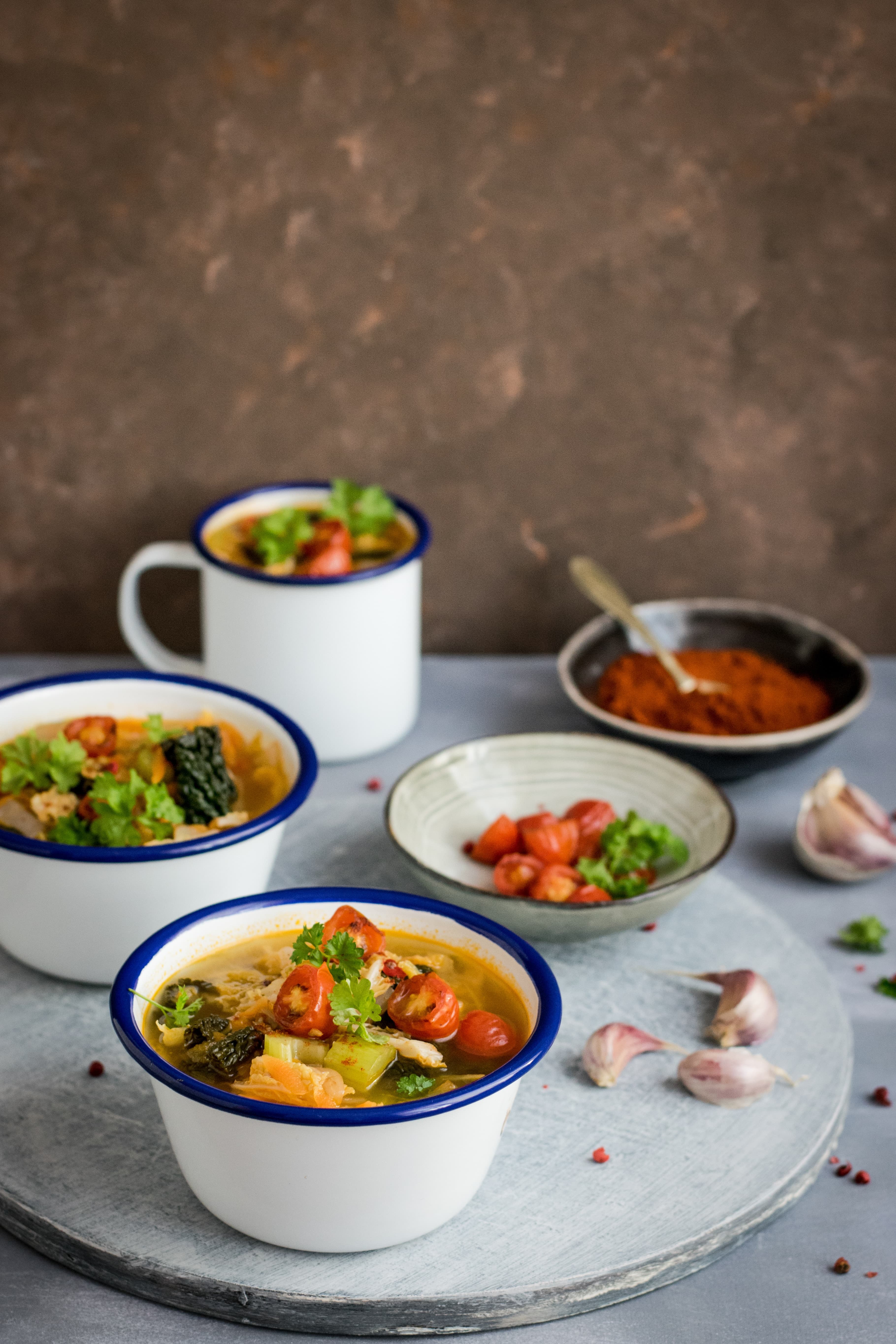 Homemade Croatian soup with fresh vegetables